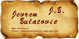 Jevrem Bulatović vizit kartica